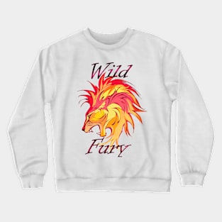 Lion Wild Fury, filled, red orange, darker Crewneck Sweatshirt